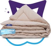 Slaapspeciaal Eazydekbed Hotel Beige - Wasbaar Dekbed - Dekbed zonder Overtrek - Hoesloos Dekbed - All Year Dekbed - 2 in 1 Dekbed - Dekbed met Vaste Overtrek - Gekleurd Dekbed - 240x220 cm