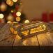 Spetebo 1.10 LED-slede van hout, decoratief, 30 x 14,5 x 10,5 cm - met batterij / timer