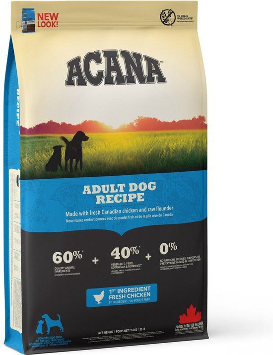 Acana Heritage Adult Dog - 11,4 kg - Hondenvoer - Graanvrij - Kip
