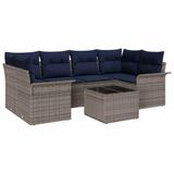 vidaXL Ensemble de canapé de jardin 7 pc Gris polyrotin