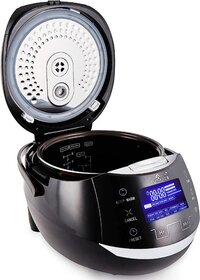 Yum Asia Sakura rijstkoker - Zwart en Zilver - 8 kopjes, 1,5 liter - 6 programma's