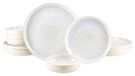 CreaTable, 25394 Yuki White 12-delig tafelservies voor 4 personen van aardewerk, vaatwasser- en magnetronbestendig, gemaakt in Portugal