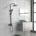 Stanew Colonne De Douche Pour Salle De Bain, Ensemble De Douche En Pluie, Ensemble De Douche Mécanique Avec Tête De Douche Ronde Et Manchette En Abs Avec 3 Jets, Noir