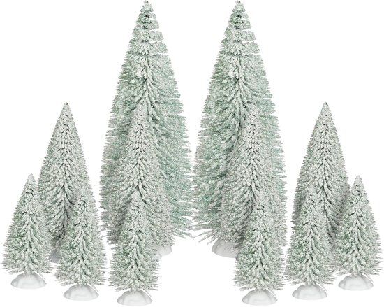 Luville Bristle Tree Set van 12 Wit/Groen 23 cm