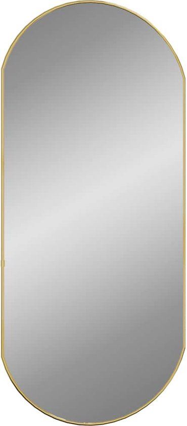 vidaXL Wandspiegel ovaal goudkleurig 90x40 cm
