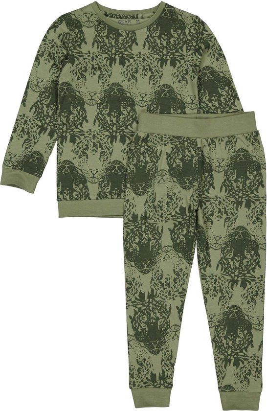 Quapi Jongens pyjama - Puck C - AOP Groen animal - Maat 98/104