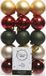 Decoris kerstballen - 30x st - rood/groen/goud - D6 cm - kunststof