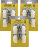 Benson Roulettes - 12x pièces - blanc - 40 mm - Roulettes de transport