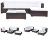 vidaXL 5-delige hoek loungeset met kussens, bruin polyrattan