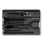 Victorinox Taschenmesser Swiss Card Classic (10 Funktionen, Schere, Stecknadel, Kugelschreiber) schwarz transparent