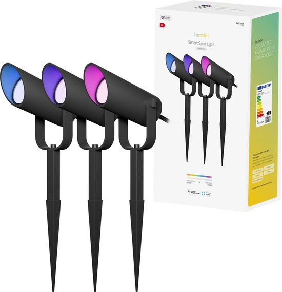 Hombli Slimme Prikspot Starter Kit - Tuinspot - Zwart - 3 stuks