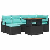 vidaXL Tuinbank - Zwart - Polyrattan