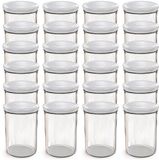 Oputec 24x 440ml inmaakpotten / voorraadpotten TO Ø 82 mm – glazen jampotten – metalen schroefdeksel wit – conservenpotten