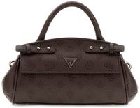 GUESS Diana Mini Top Handle Flap Schoudertas Chocolate Logo Donkerbruin