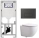 QeramiQ Dely Swirl Toiletset - Geberit UP320 inbouwreservoir - Burda frame - slim zitting - mat antraciet bedieningsplaat