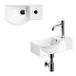 Clou InBe set de lavabo - 41x22.5x11cm - trou d'évier à droite - avec trop-plein - avec robinet chrome - blanc brillant IB/03.03093