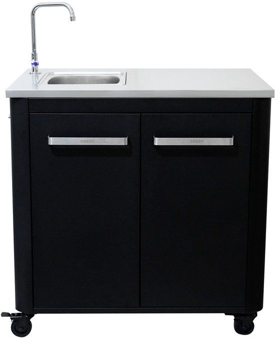 Cozze Outdoor Kitchen - Buitenkeuken Spoelmodule - Met Gootsteen & Kraan - RVS Werkblad - 90 cm