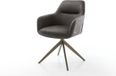 DELIFE Eetkamerstoel Pejo-Flex kruisframe breed afwerking met titanium microvelours antraciet vintage 360° draaibaar pocketveer kern