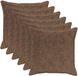 vidaXL Kussensloop 6 st houten licht bruin 55 x 55 cm nep konijnenbont