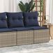 Prolenta Maison Exclusive - Tuinset voor 2 personen, grijs, met kussens, van polyrotan en acaciahout