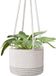 Macramé plantenhouder van katoen, voor binnenshuis, geschikt voor potten tot 18 cm in diameter, modern wanddecor, organizer, woonaccessoire met een touw van 50,8 cm lang.