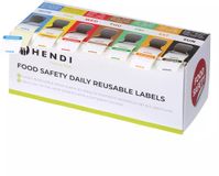HENDI Set herbruikbare voedselveiligheidsstickers met dispenser – 7 rollen voor elke dag van de week 25x25 mm 7000 stuks
