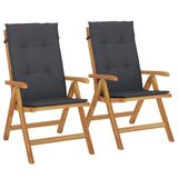VidaXL Tuinstoel Terras Gecapitonneerde zitting Polyester Zwart