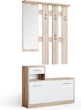 Vicco Billy Garderobe – 25 x 191 cm Wit/Sonoma