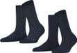 Esprit Fine Dot 2-Pack gedessineerd katoen multipack sokken dames blauw - maat 39-42