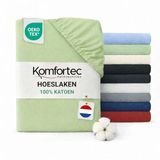 Komfortec Jersey Stretch Hoeslaken 160x200 cm - Groen