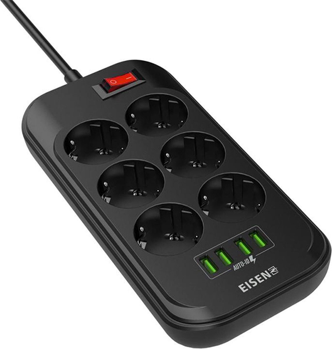 Eisenz SE6403, stekkerdoos met usb, stekkerdoos usb, verlengsnoer met stekkerdoos, contactdoos
