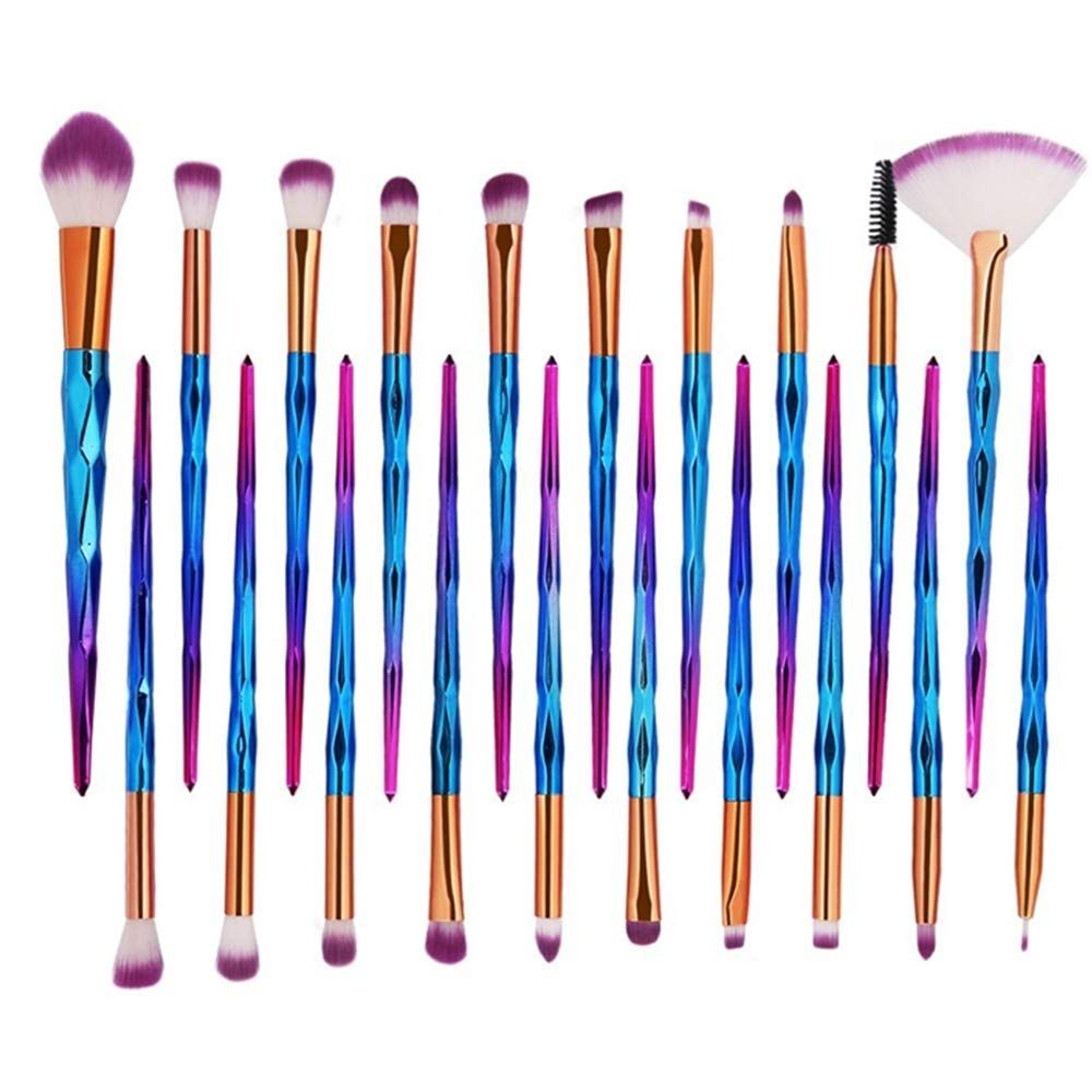 - Make-Up Kwasten Set 20 Stuks - Blauw