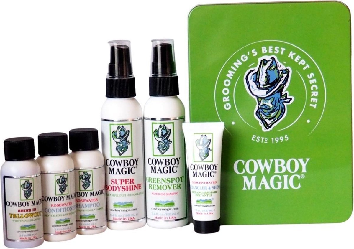 Cowboy Magic Grooming Kit, Geschenkset met 's werelds beste ontklitter, shampoo, conditioner en finishing sprays.