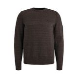 JACK & JONES CORE regular fit gebreide gemêleerde trui - donkerbruin