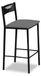 Tabouret de bar avec dossier, cuir synthétique, noir, 90 cm