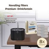 Pawdore Filters Premium-model – Niet geschikt voor RVS model - Drinkfonteinfilters - 8 stuks - 4-laags - Navulling