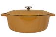 Cosy & Trendy Ovale braadpan van geëmailleerd gietijzer, 6,3 l, amber goud, 31 x 24 x 12 cm