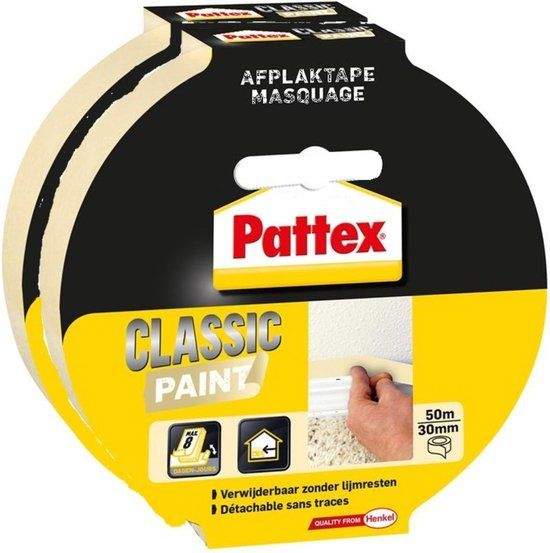 Pattex Afplaktape - 30 mm - 2 x 50 meter - Classic