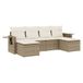 vidaXL 7-delige Loungeset met Kussens, Poly Rattan, Beige