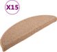 vidaXL Trapmatten 15 st 56x17x3 cm lichtbruin halfrond
