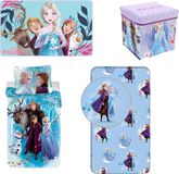 Disney Frozen Slaapkamerset Vloerkleed, Dekbedovertrek, Hoeslaken en Opbergbox/Stoel Blauw Textiel 3L