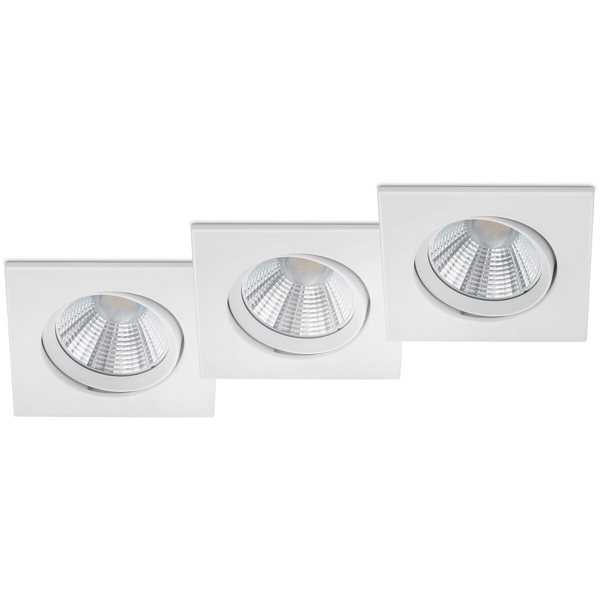 BES LED LED Spot 3 Pack - Inbouwspot - Trion Paniro - Vierkant 5W - Dimbaar - Warm Wit 3000K - Mat Wit - Aluminium - 80mm