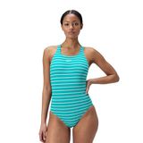 Speedo Dames Endurance+ bedrukt medaillewinnaar badpak, Turquoise Gem, 34