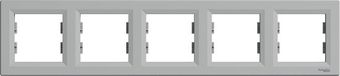 Schneider Electric Asfora Cadre 5 modules - Aluminium Gris