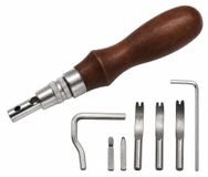 Ensemble de 7 outils en cuir pour travaux de précision, comprenant un outil de rainurage, un outil de bordure et un outil de chanfreinage
