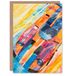 Artery8 Colourful Race Car Bright Watercolour Painting For Him Man Birthday Card