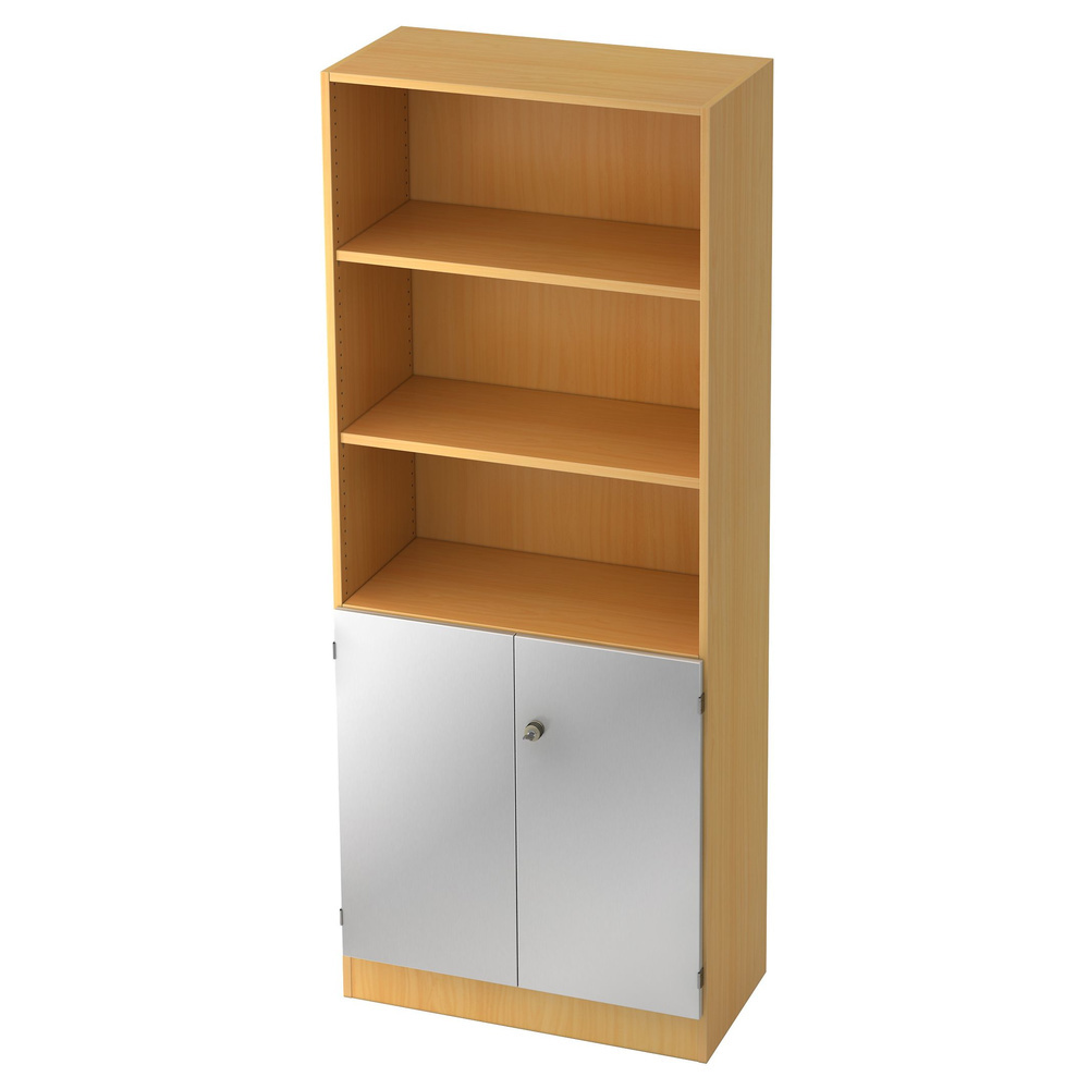 hjh OFFICE PRO Wandkast | Beuken/Zilver | 80 x 42 x 200,4 cm | Signa K 6770 SG