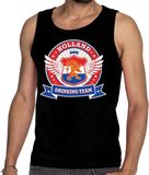 Bellatio Decorations Holland Zwart Holland drinking team tankop / mouwloos shirt rwb heren - Nederland/supporter kleding M