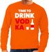Bellatio Decorations Time to Drink Vodka oranje tekst sweater heren L