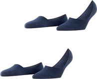 Burlington Everyday 2-Pack onzichtbaar effen katoen multipack footies dames blauw - maat 35-36